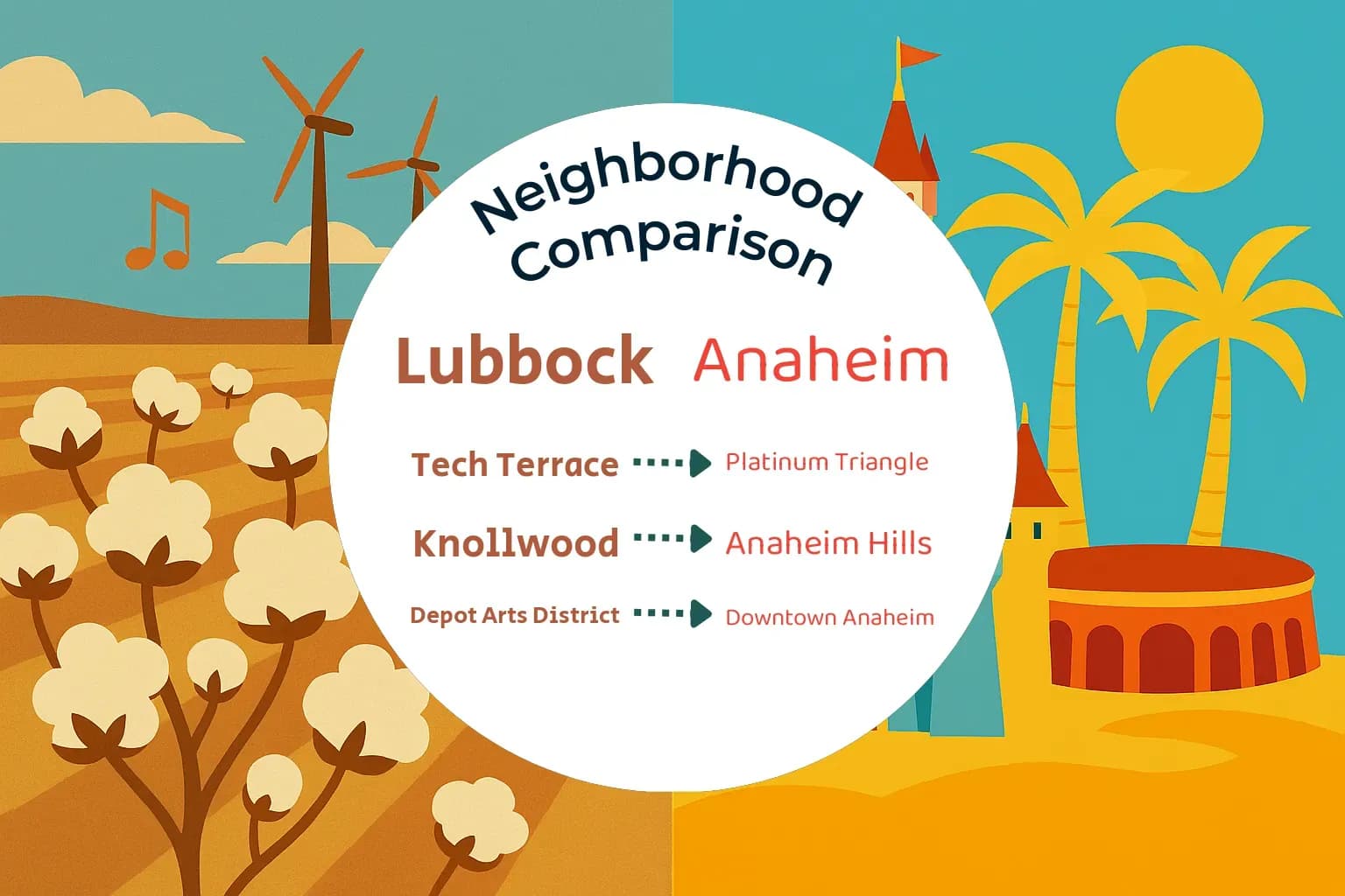 Lubbock vs Anaheim Neighborhood Comparison