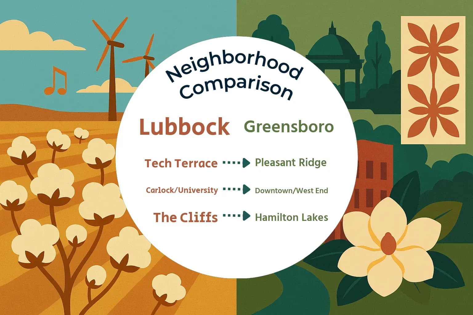 Lubbock vs Greensboro Neighborhood Comparison