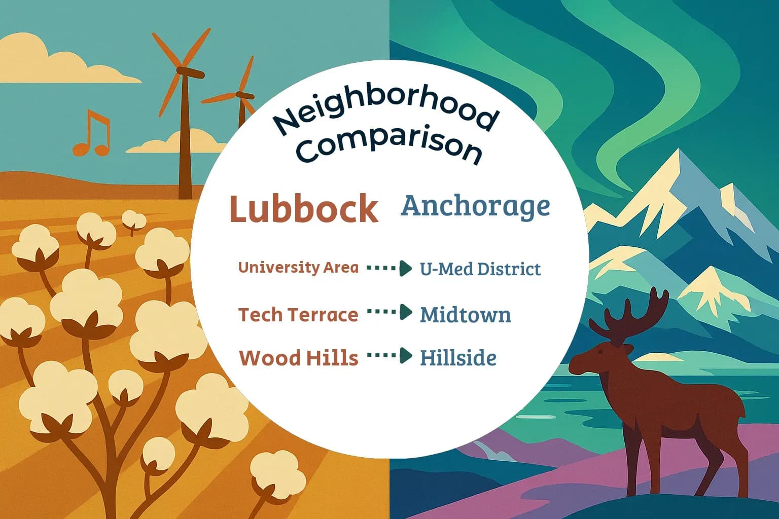 Lubbock vs Anchorage Neighborhood Comparison