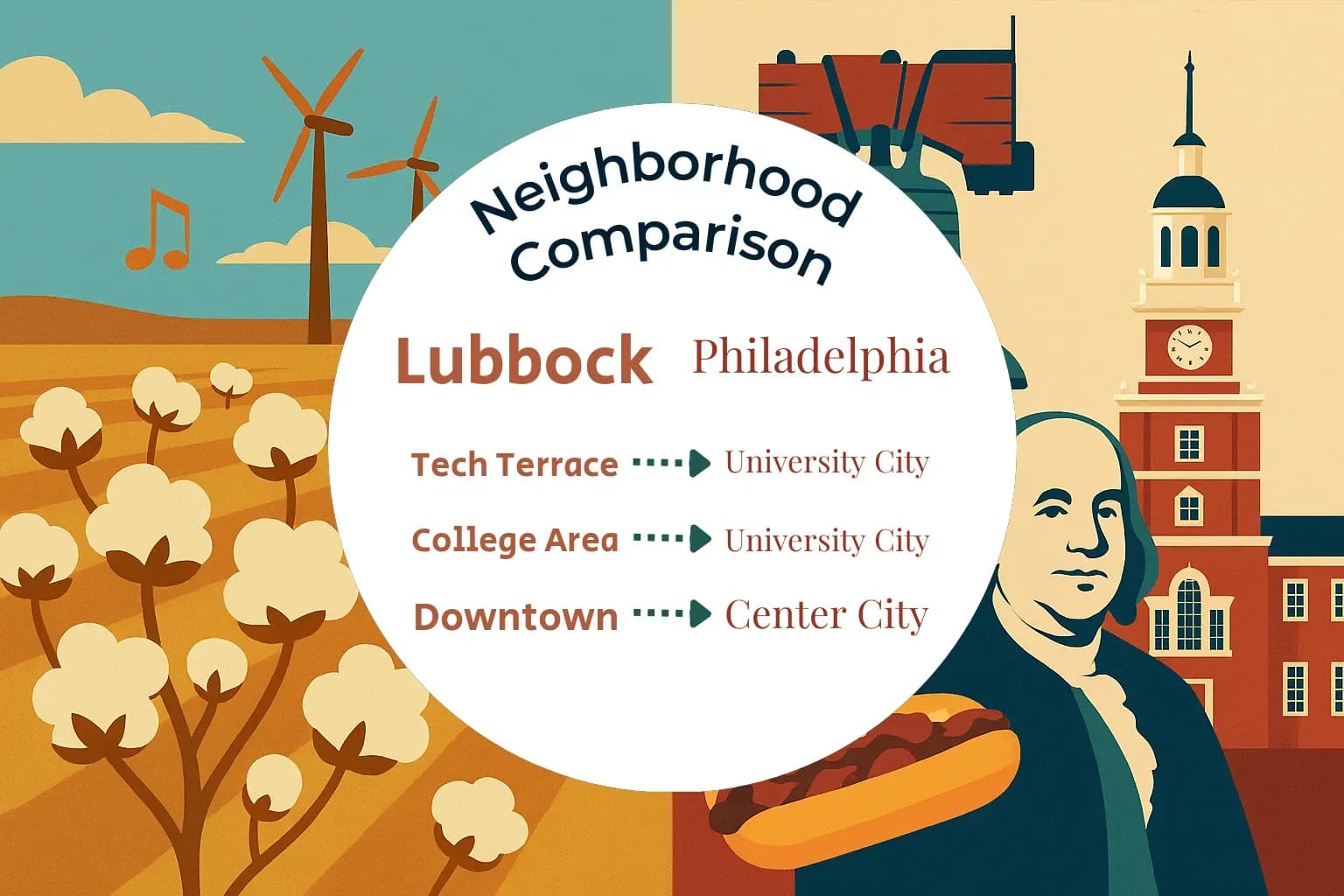 Lubbock vs Philadelphia Neighborhood Comparison