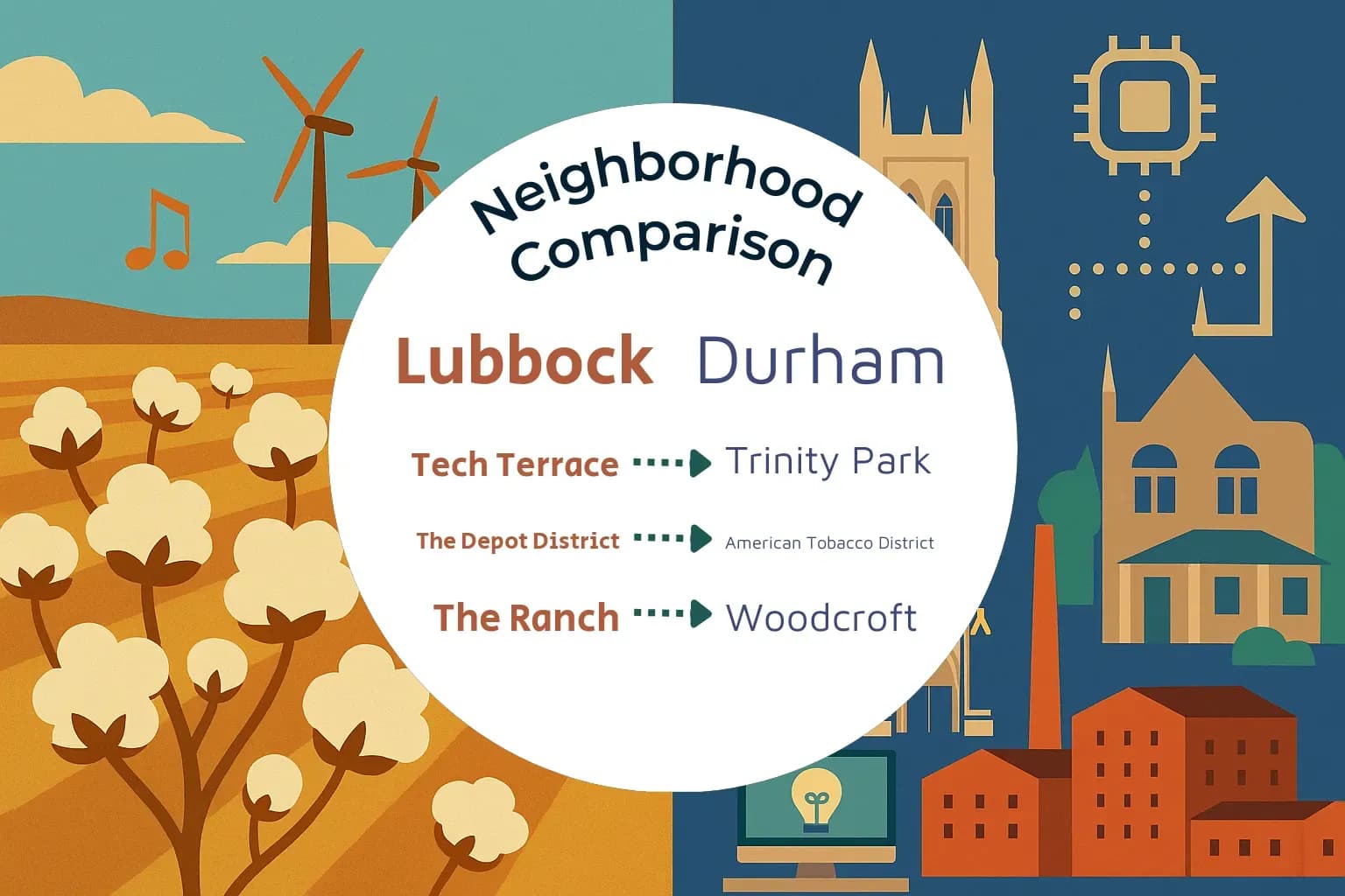 Lubbock vs Durham Neighborhood Comparison