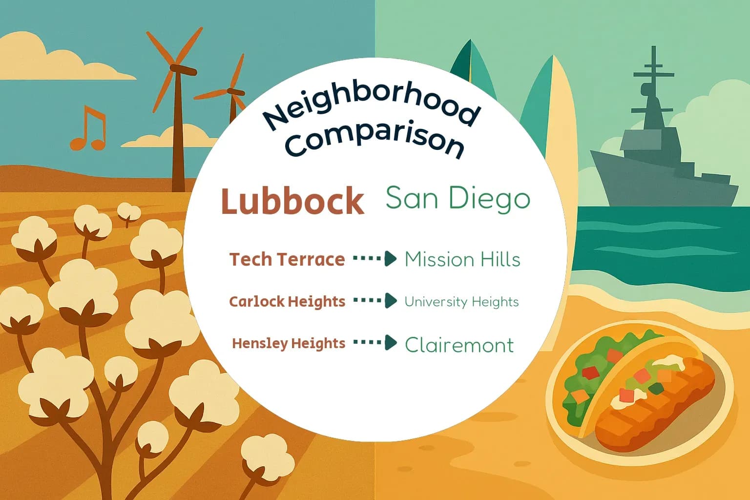 Lubbock vs San Diego Neighborhood Comparison