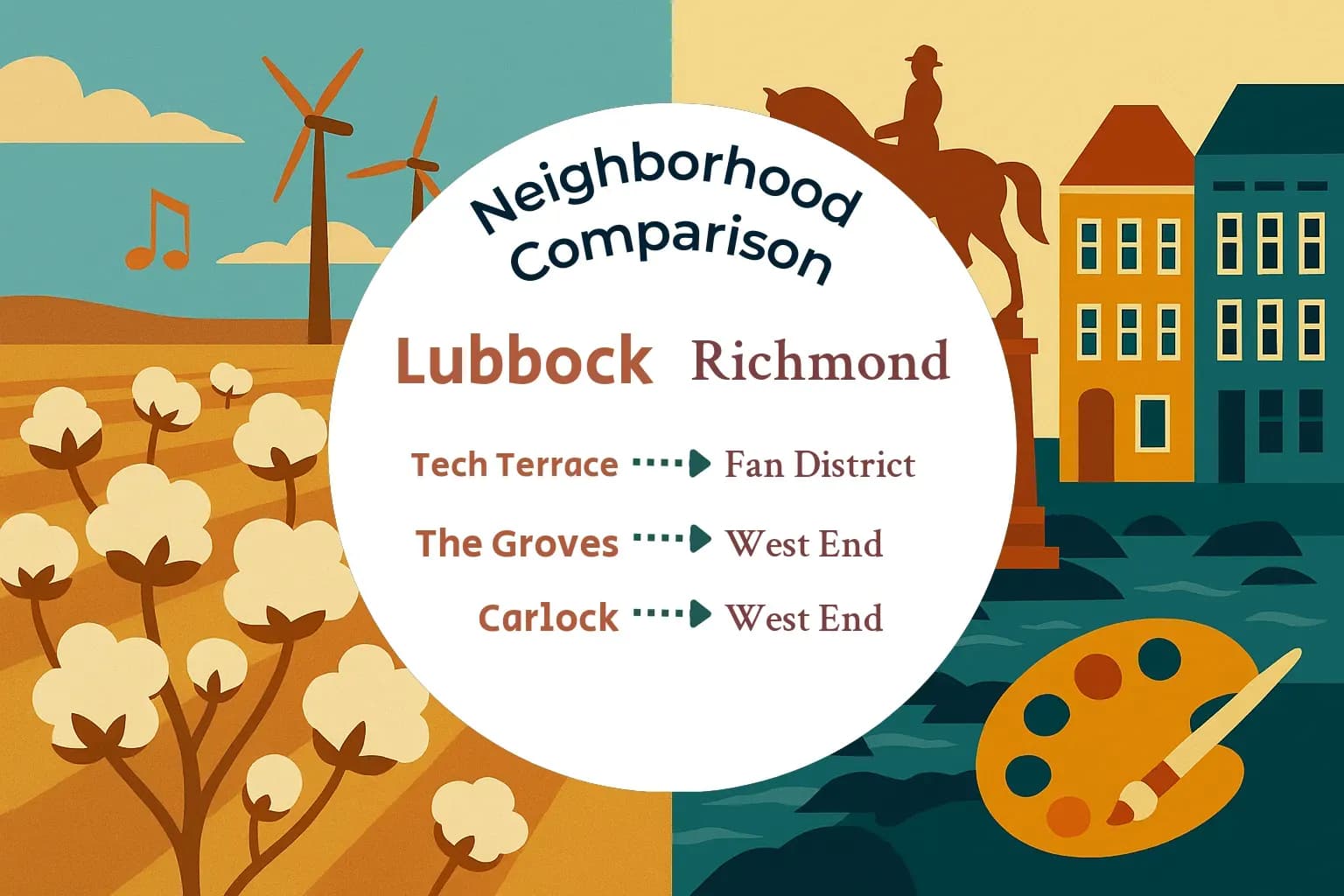 Lubbock vs Richmond Neighborhood Comparison