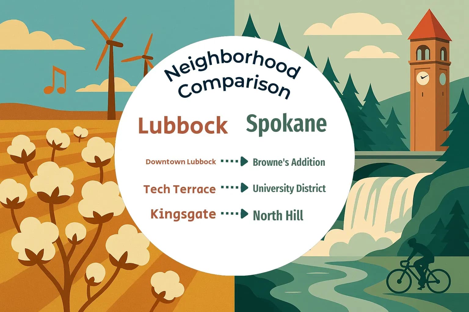 Lubbock vs Spokane Neighborhood Comparison