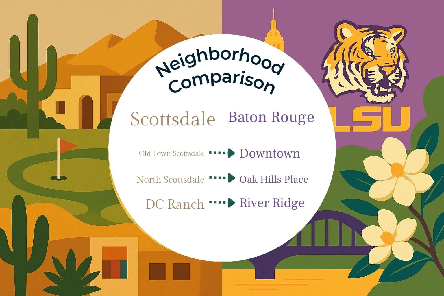 Scottsdale vs Baton Rouge Neighborhood Comparison