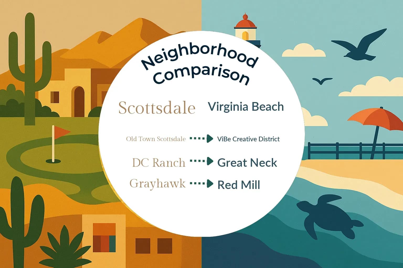 Scottsdale vs Virginia Beach Neighborhood Comparison