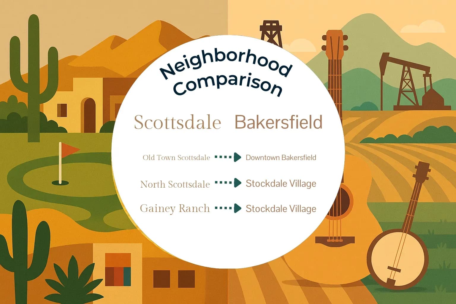 Scottsdale vs Bakersfield Neighborhood Comparison