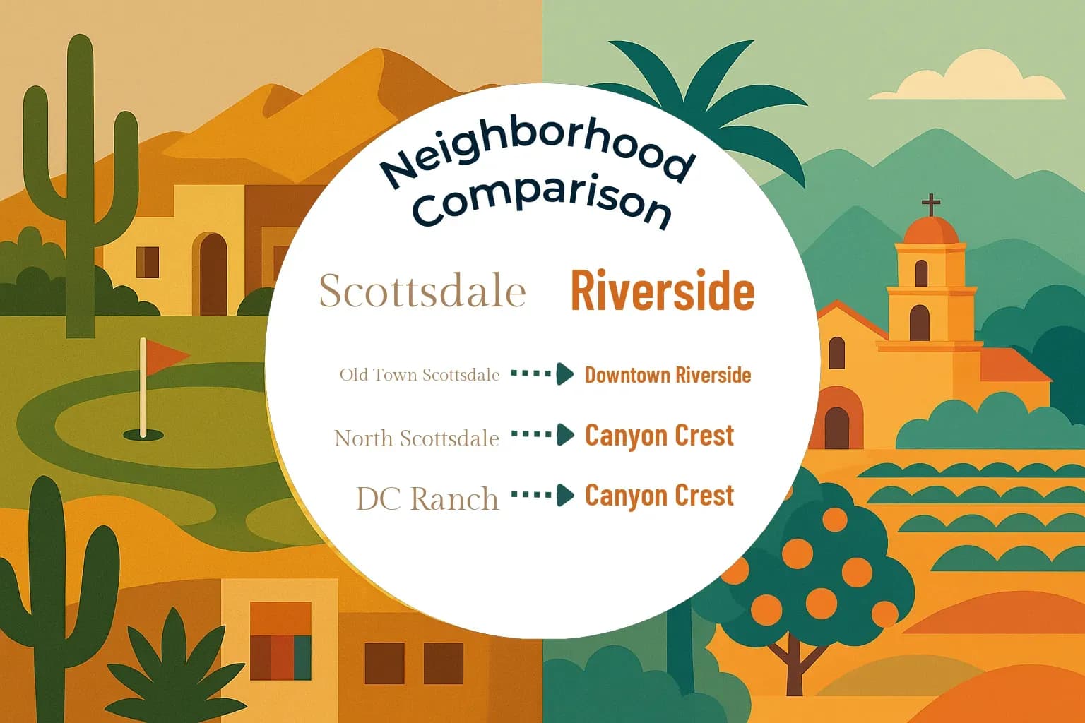 Scottsdale vs Riverside Neighborhood Comparison