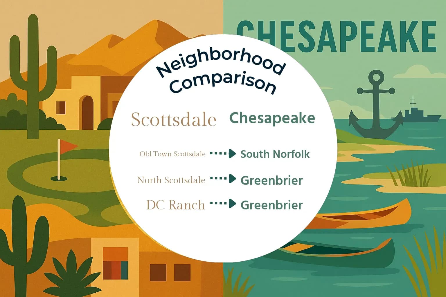 Scottsdale vs Chesapeake Neighborhood Comparison