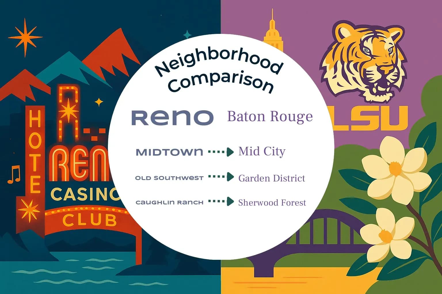 Reno vs Baton Rouge Neighborhood Comparison
