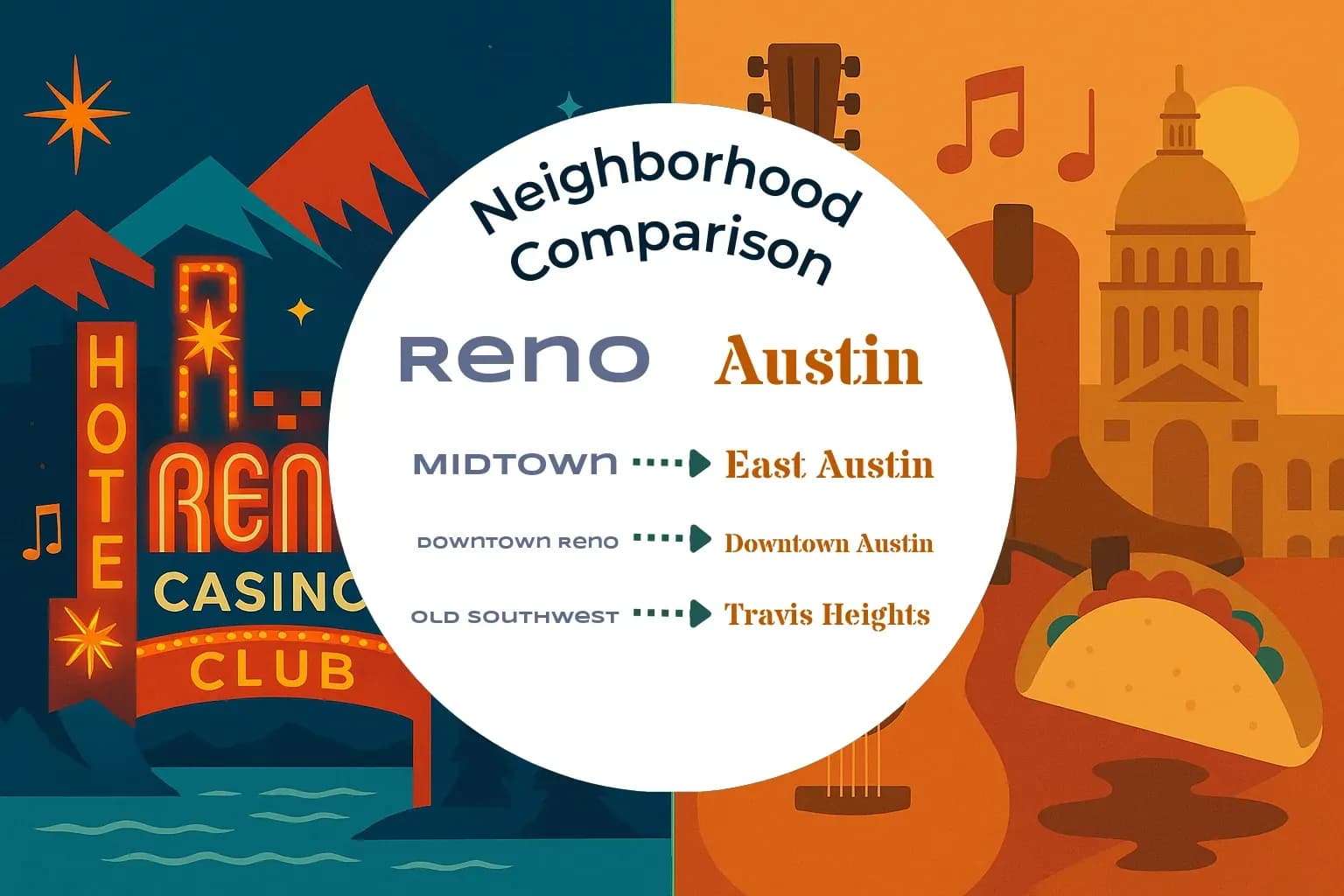 Reno vs Austin Neighborhood Comparison
