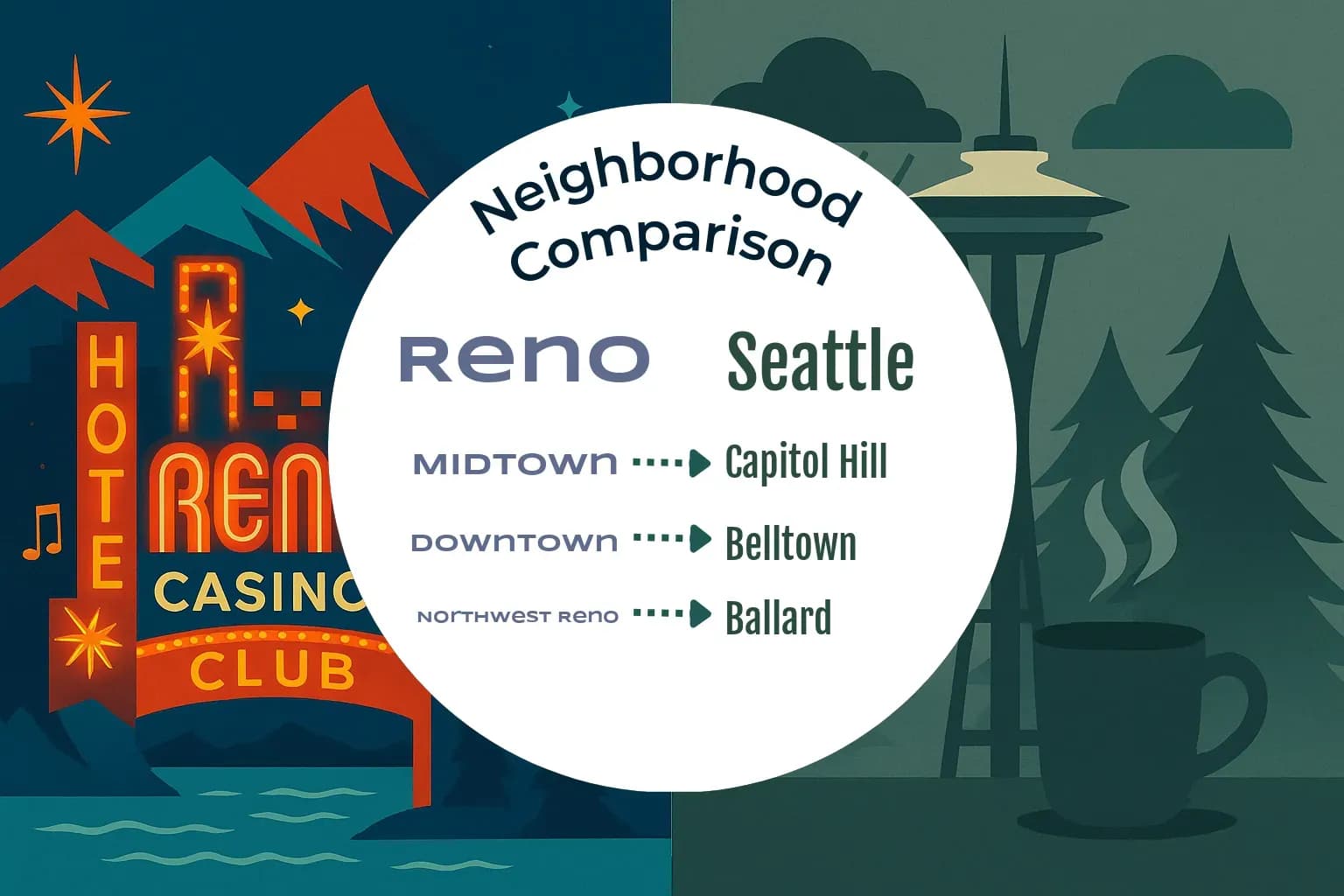 Reno vs Seattle Neighborhood Comparison