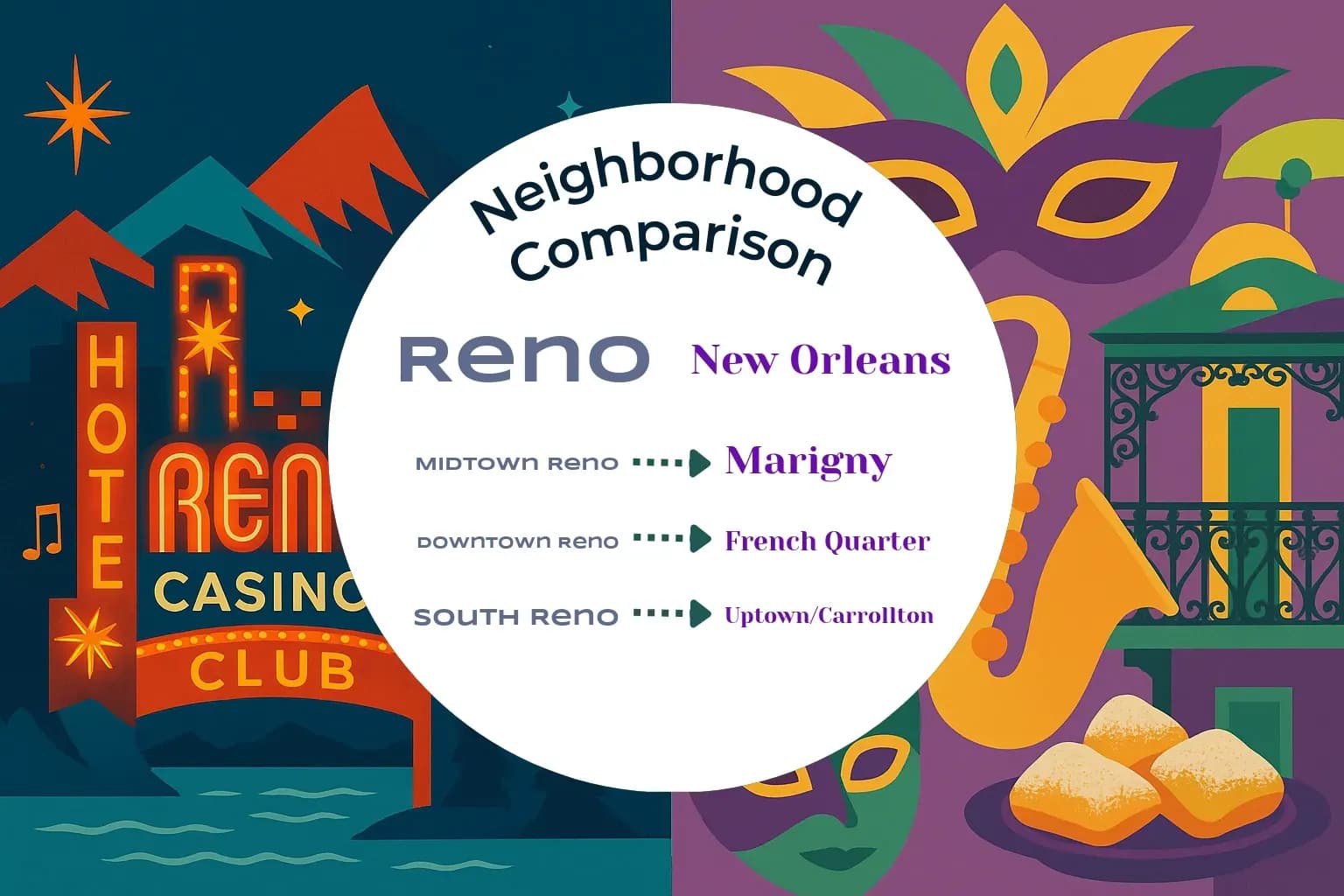 Reno vs New Orleans Neighborhood Comparison