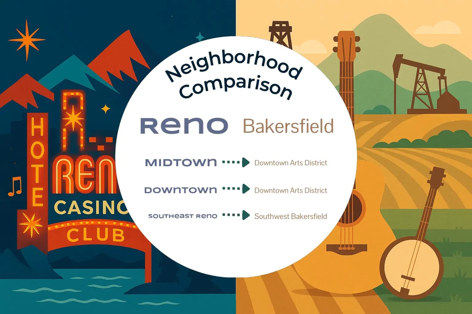 Reno vs Bakersfield Neighborhood Comparison