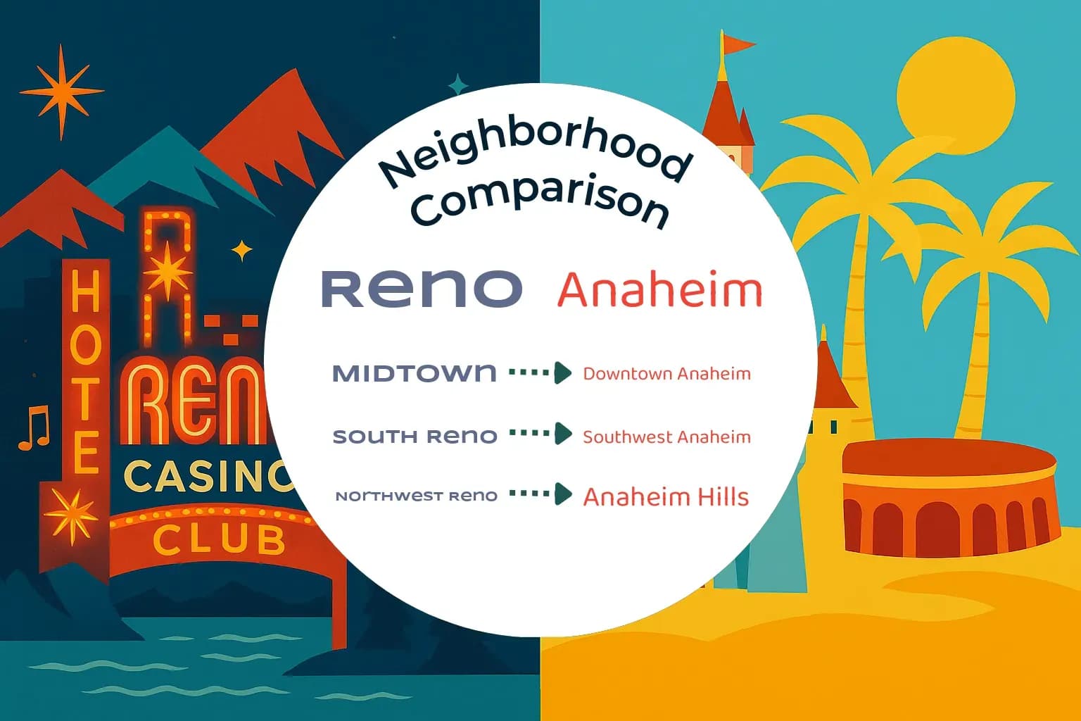 Reno vs Anaheim Neighborhood Comparison