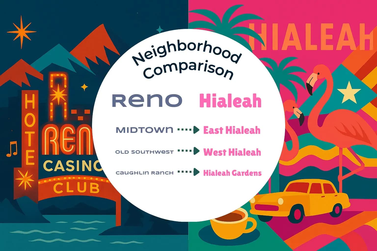 Reno vs Hialeah Neighborhood Comparison