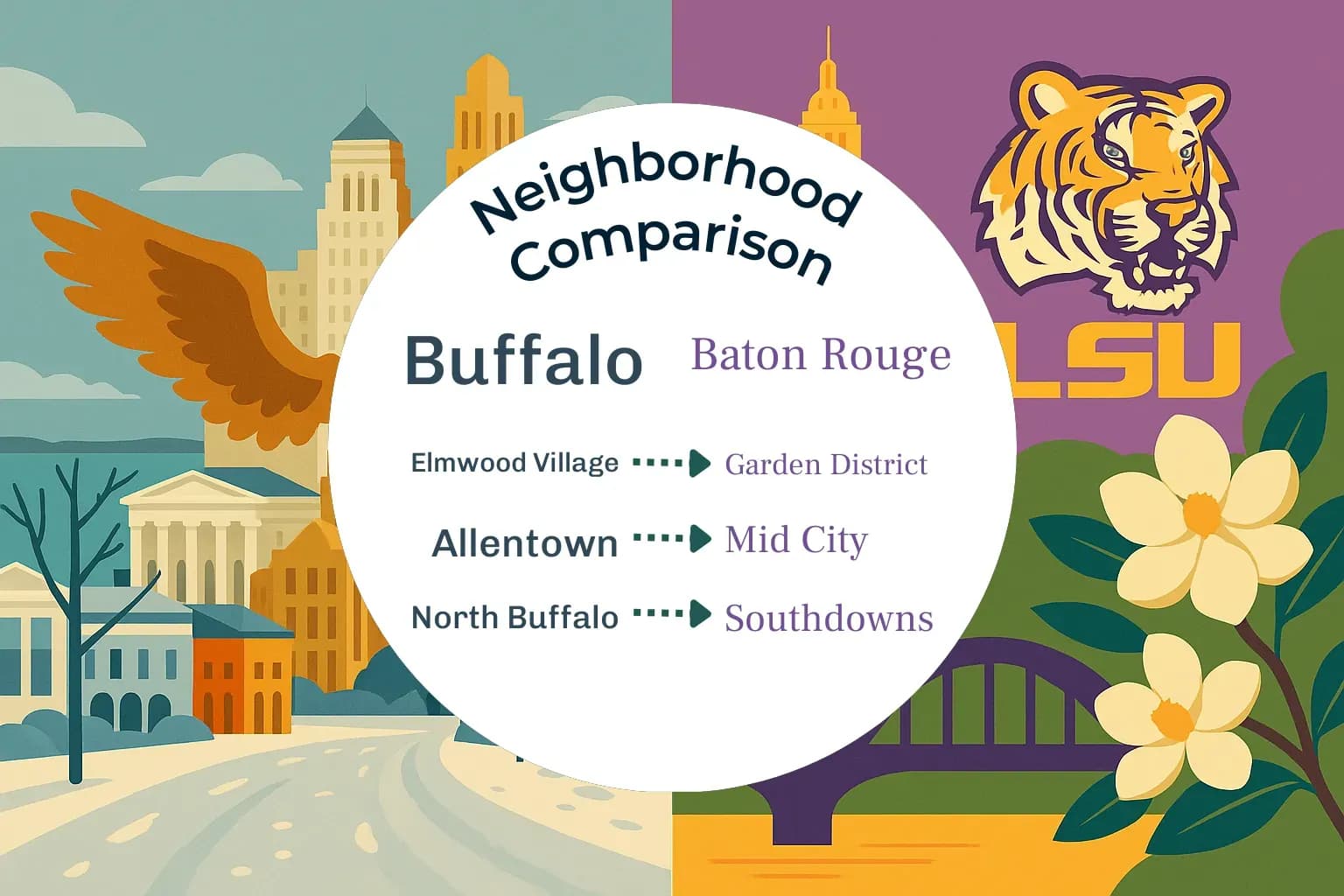 Buffalo vs Baton Rouge Neighborhood Comparison