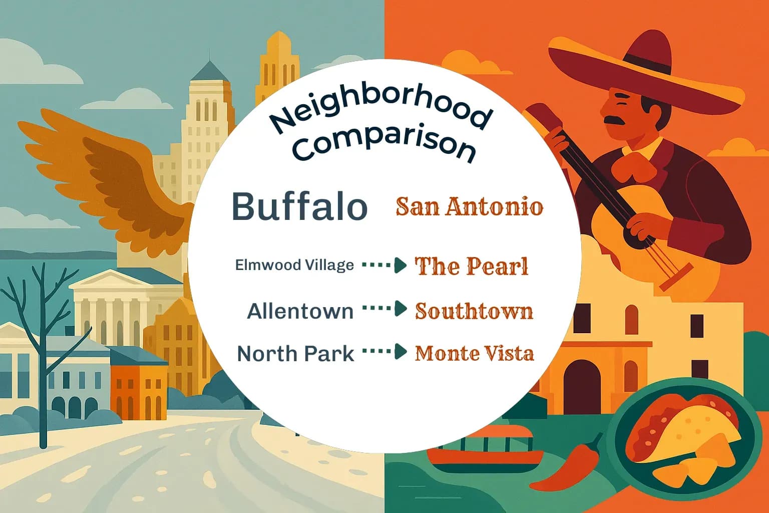 Buffalo vs San Antonio Neighborhood Comparison