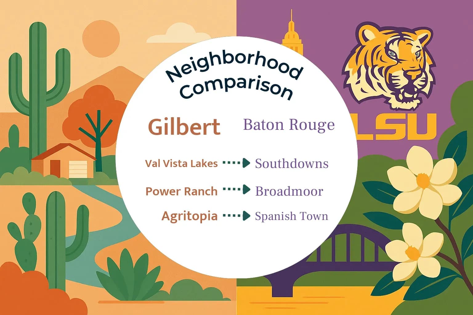 Gilbert vs Baton Rouge Neighborhood Comparison