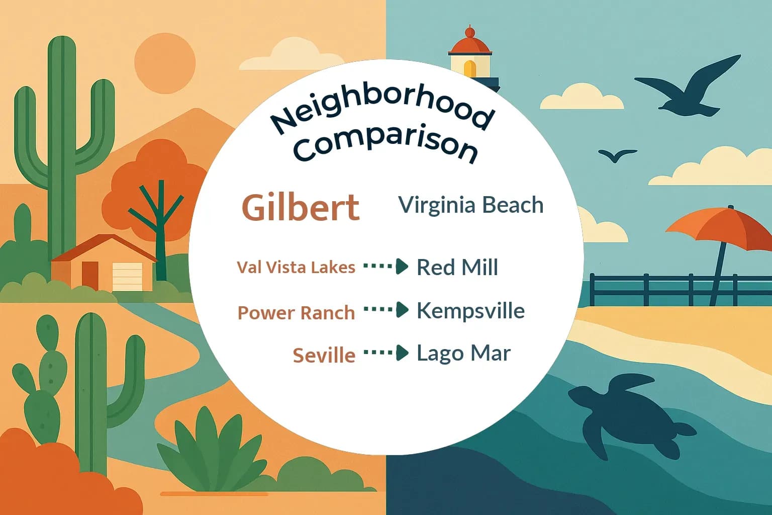 Gilbert vs Virginia Beach Neighborhood Comparison