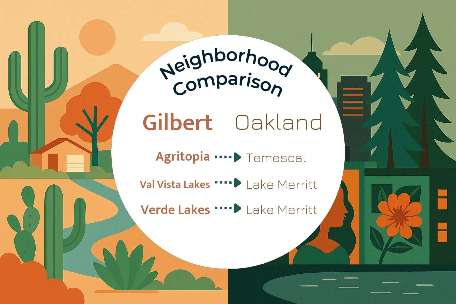Gilbert vs Oakland Neighborhood Comparison