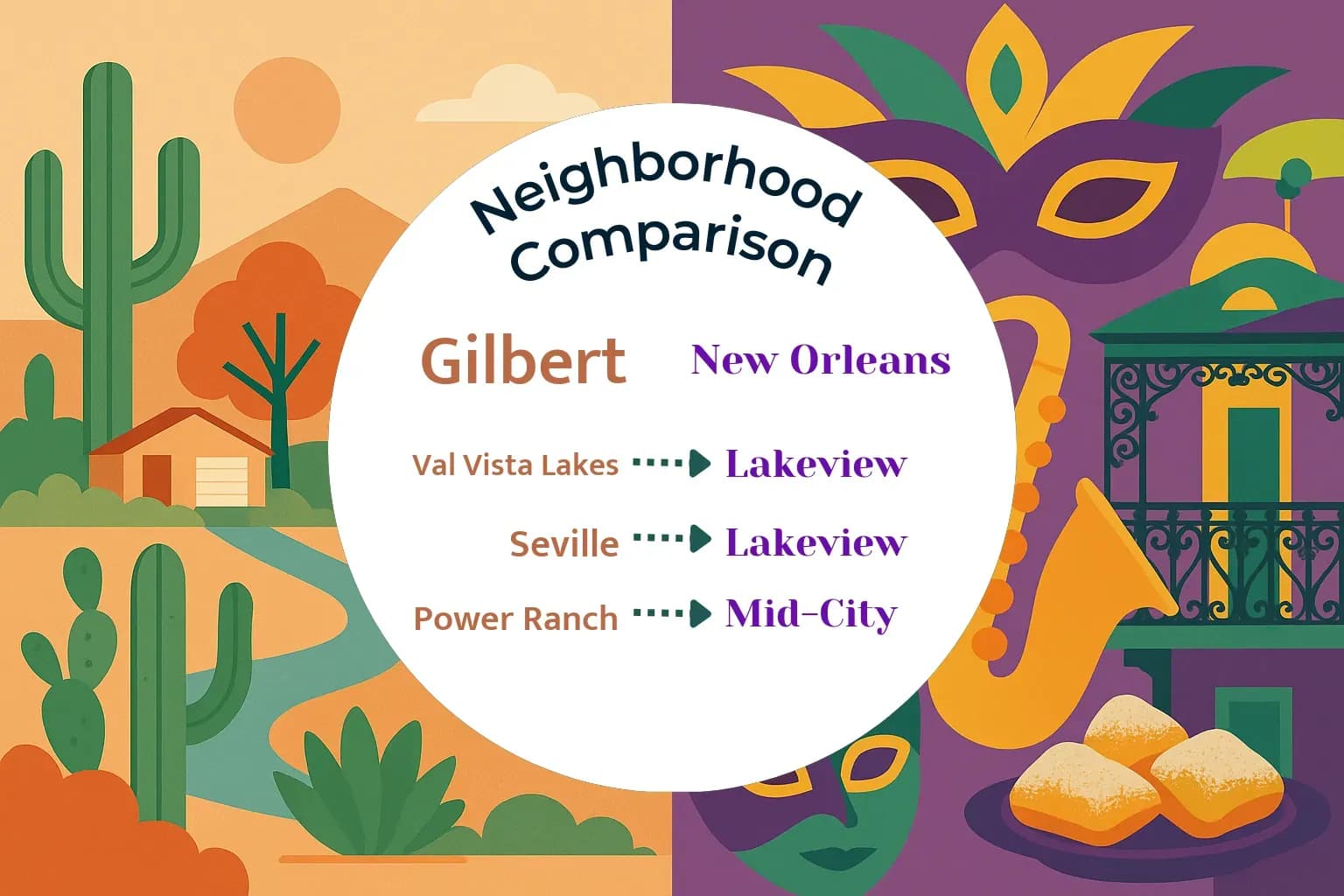 Gilbert vs New Orleans Neighborhood Comparison