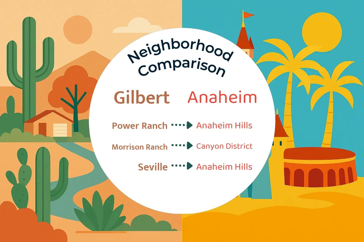 Gilbert vs Anaheim Neighborhood Comparison