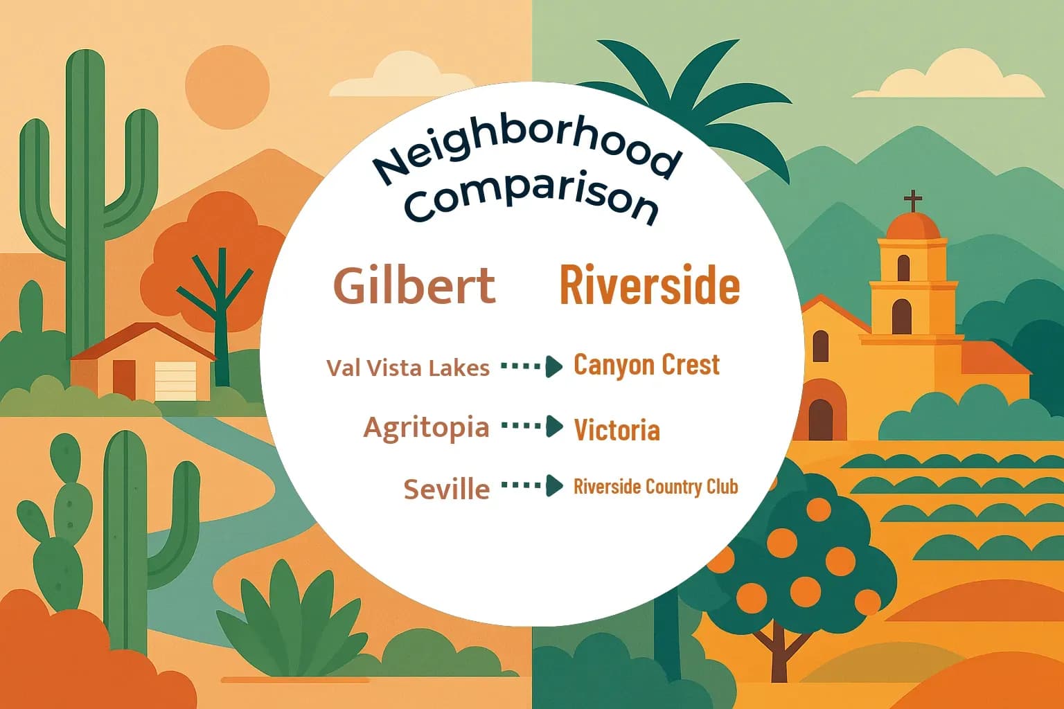 Gilbert vs Riverside Neighborhood Comparison
