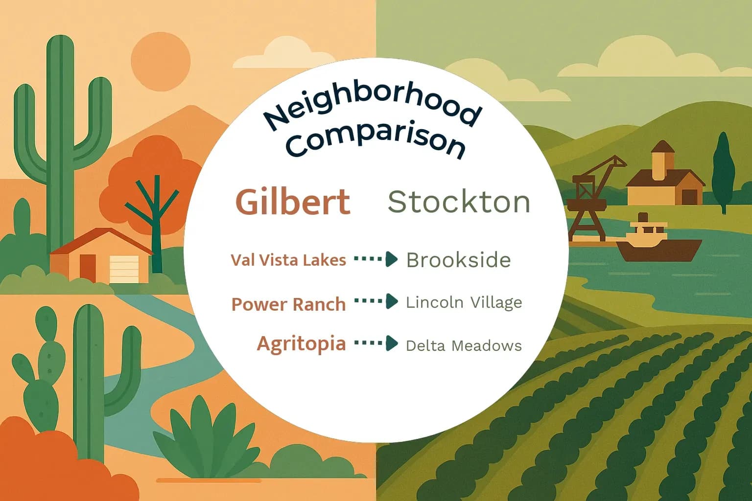 Gilbert vs Stockton Neighborhood Comparison