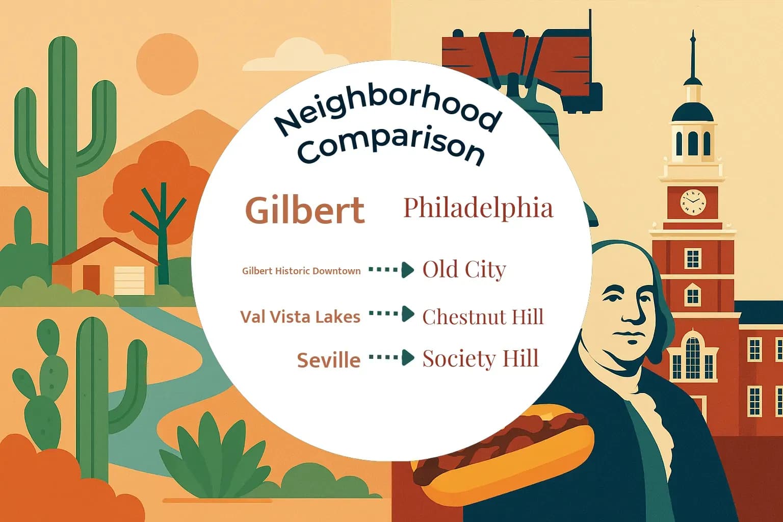 Gilbert vs Philadelphia Neighborhood Comparison