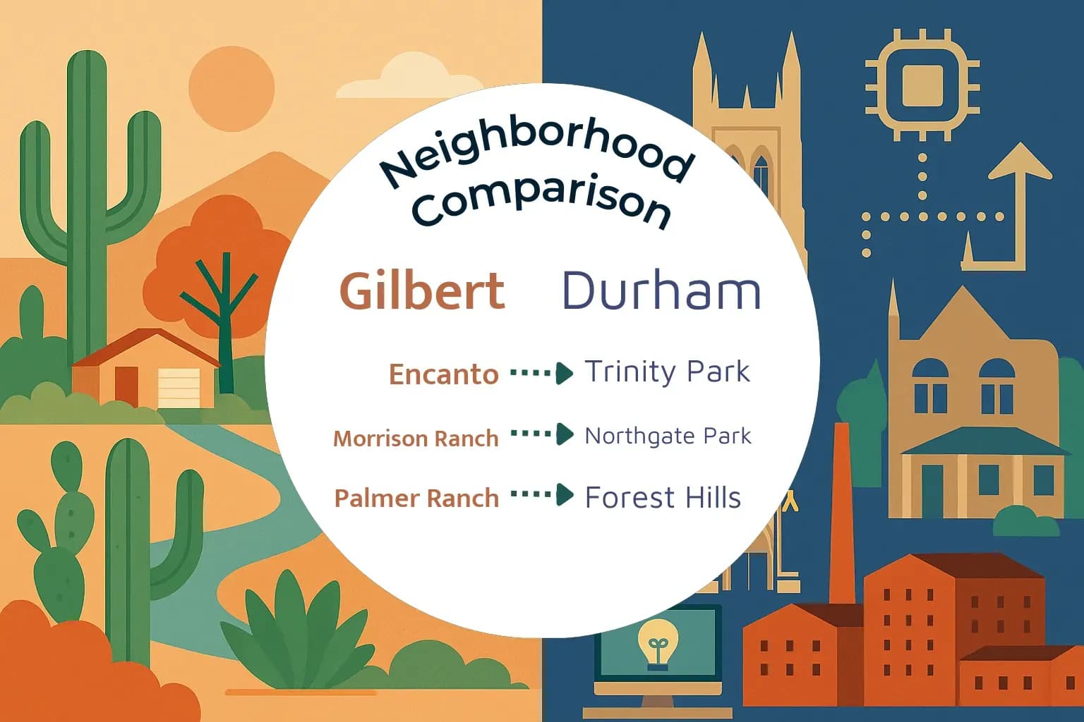 Gilbert vs Durham Neighborhood Comparison
