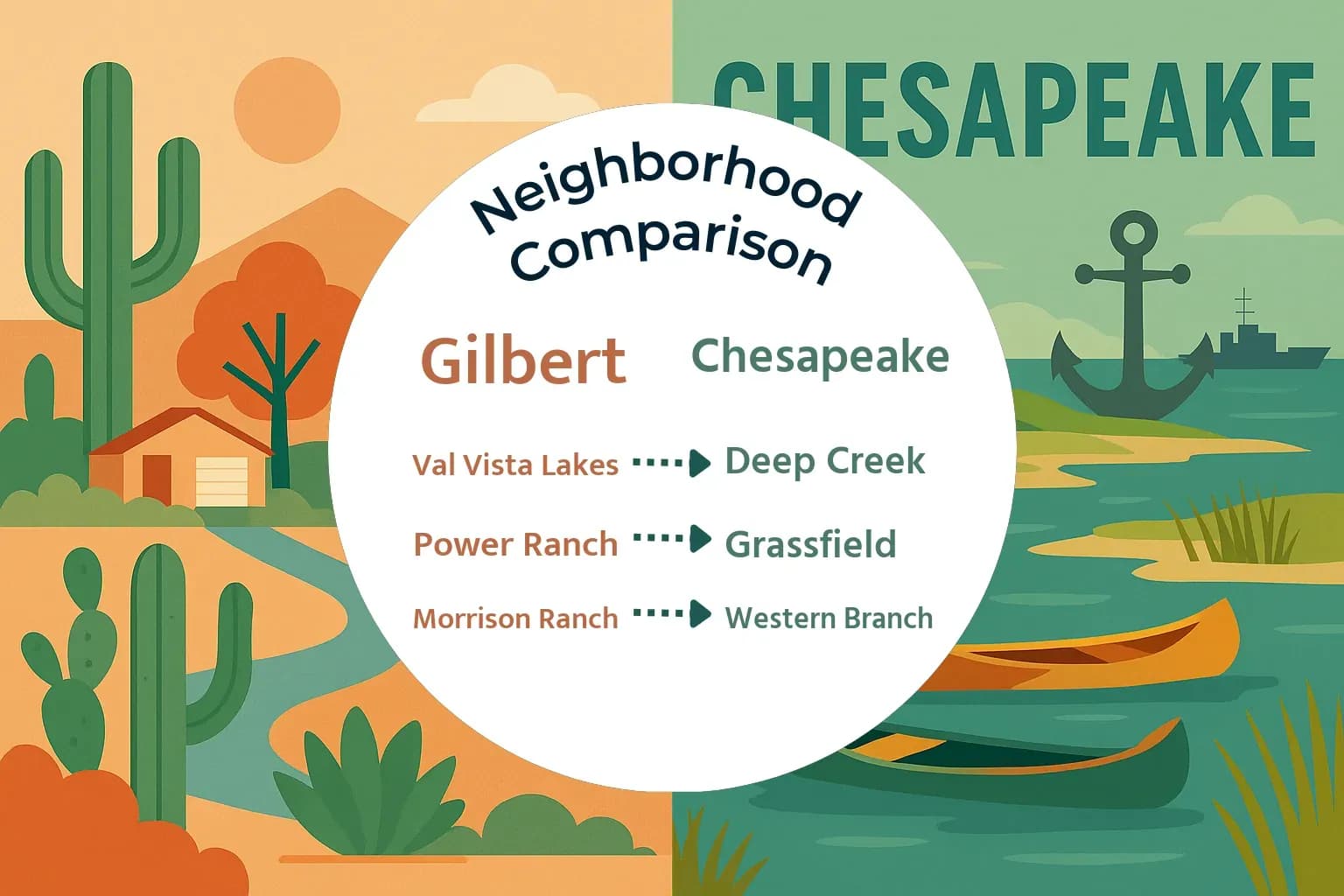 Gilbert vs Chesapeake Neighborhood Comparison