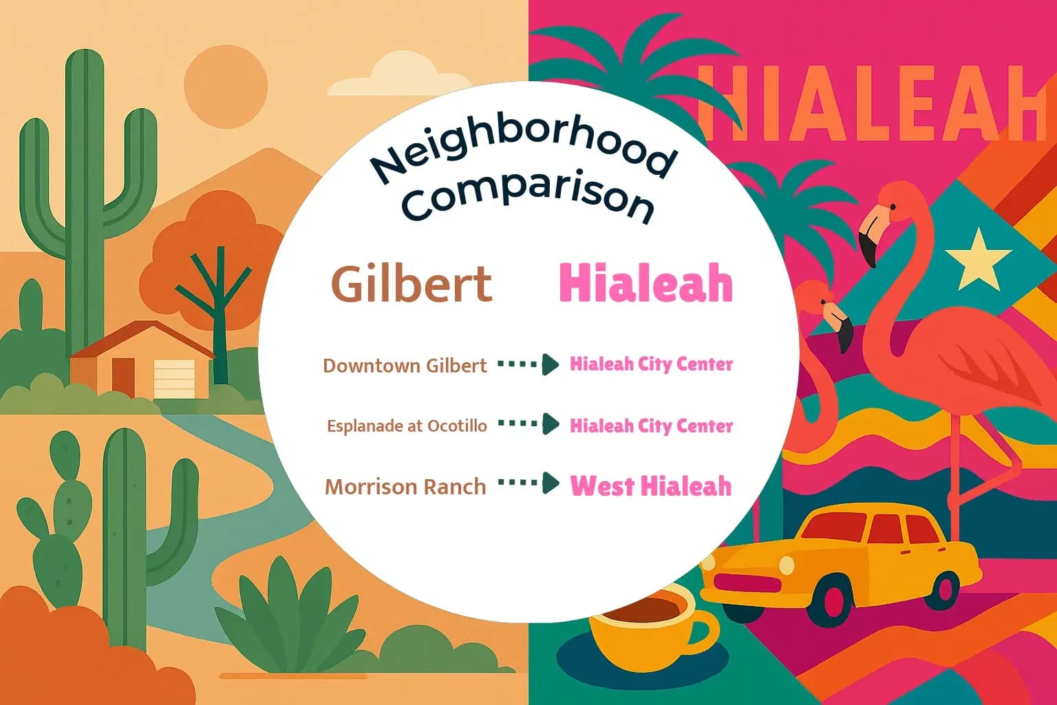 Gilbert vs Hialeah Neighborhood Comparison
