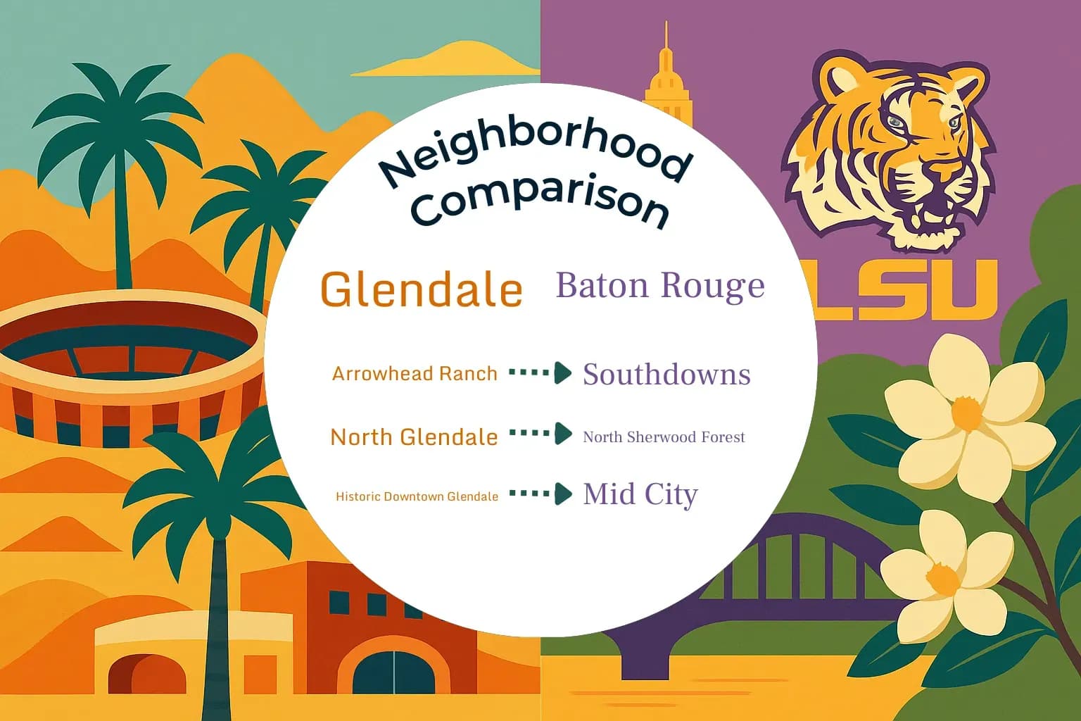 Glendale vs Baton Rouge Neighborhood Comparison