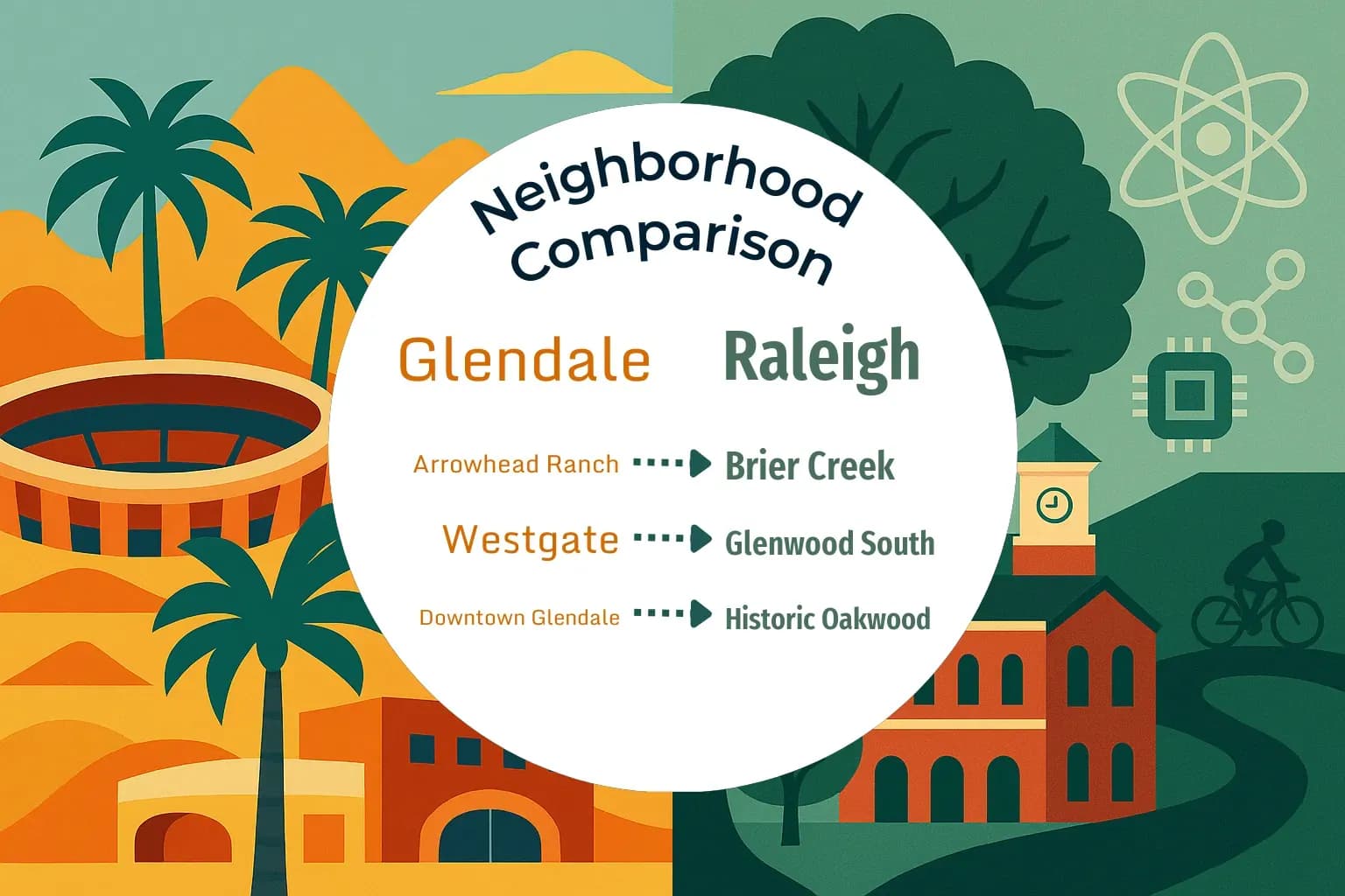 Glendale vs Raleigh Neighborhood Comparison