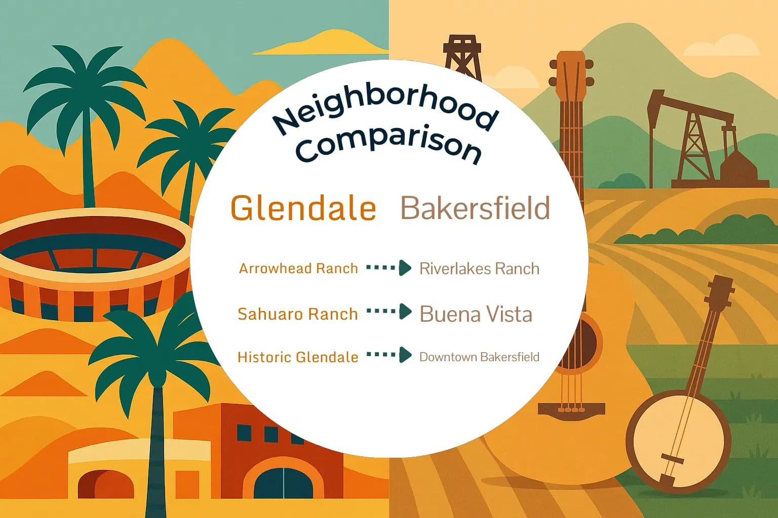 Glendale vs Bakersfield Neighborhood Comparison
