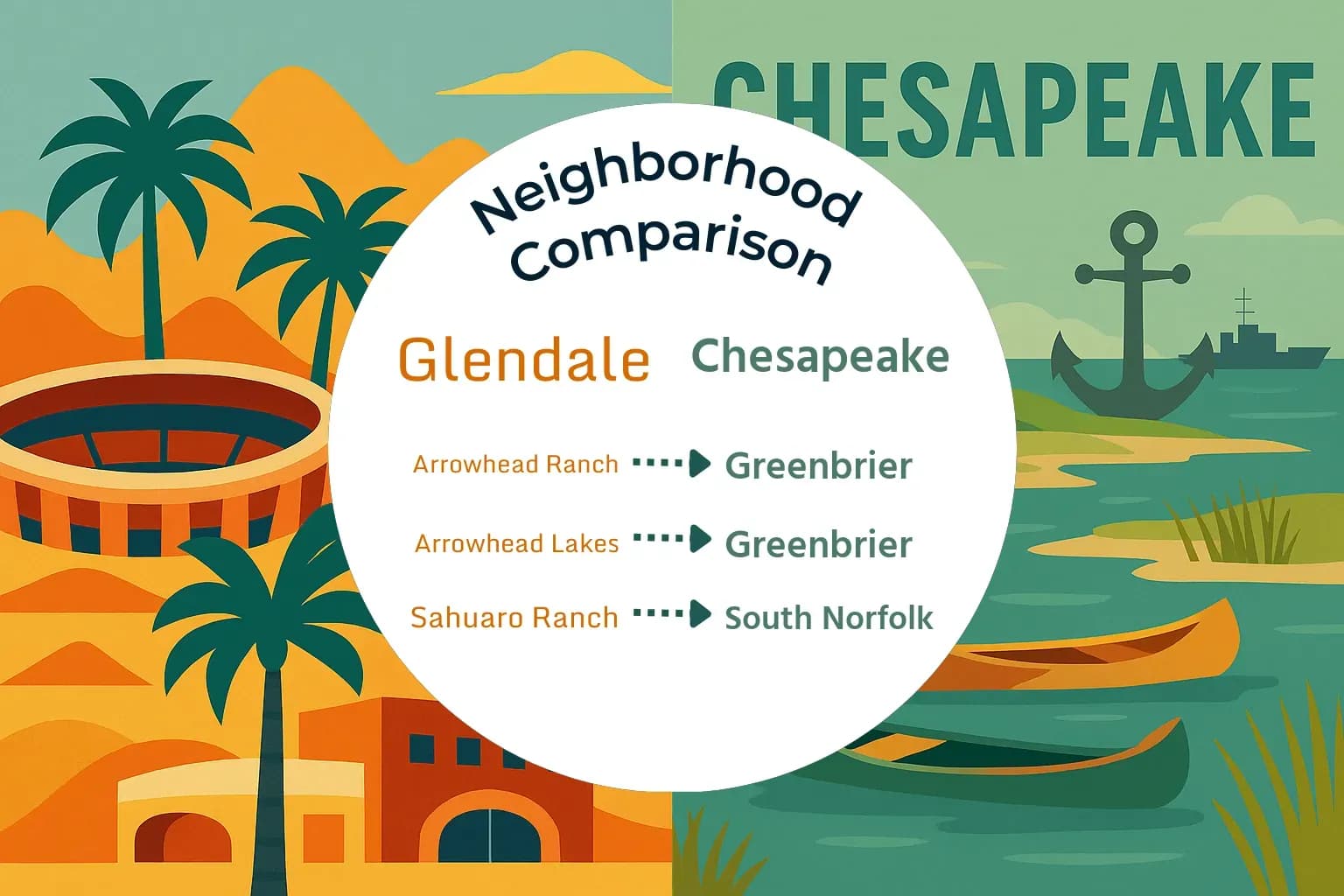Glendale vs Chesapeake Neighborhood Comparison