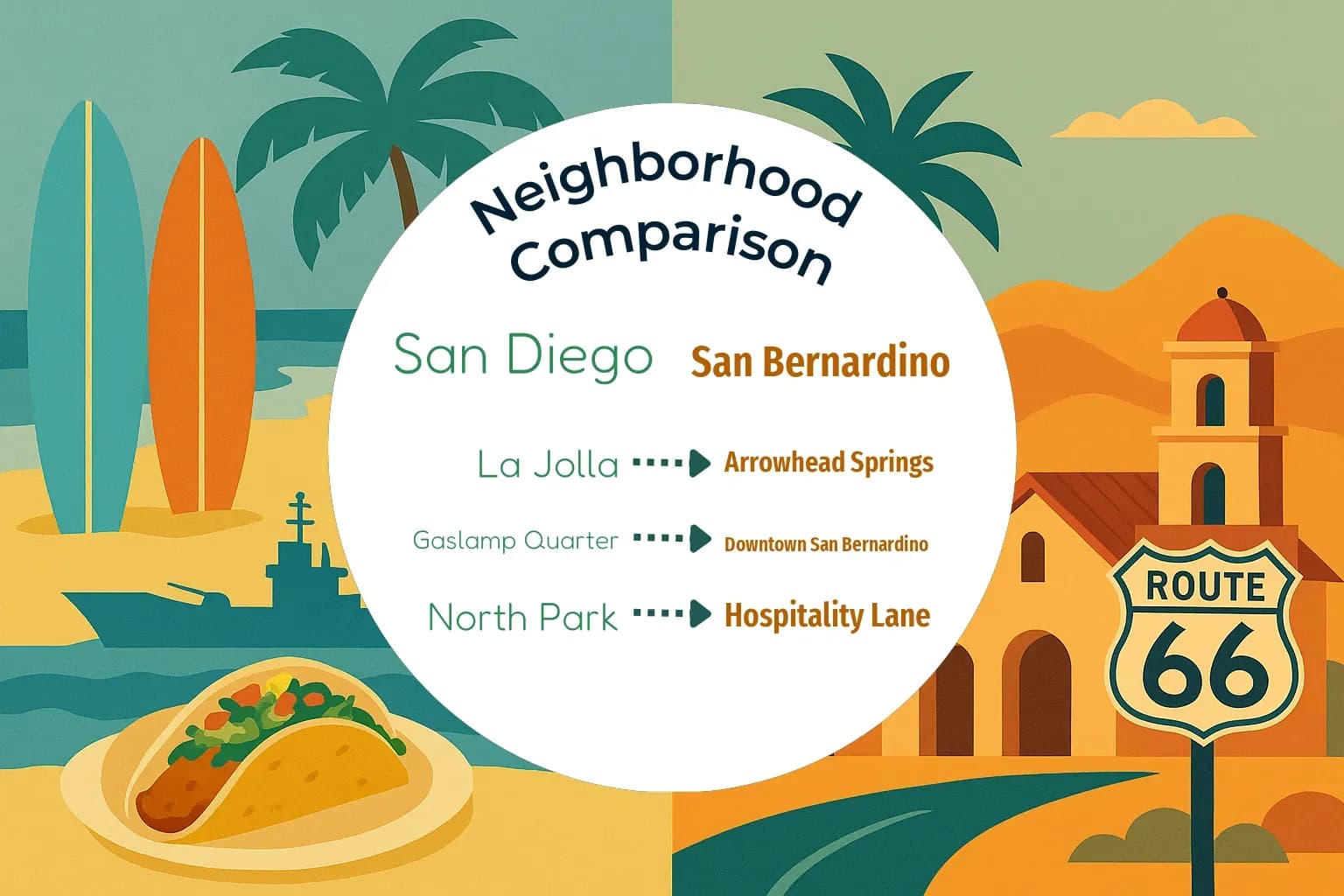 San Diego vs San Bernardino Neighborhood Comparison
