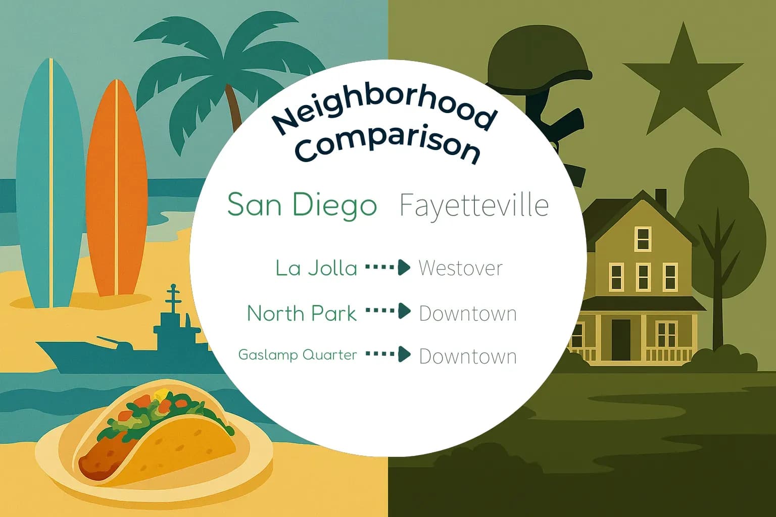 San Diego vs Fayetteville Neighborhood Comparison