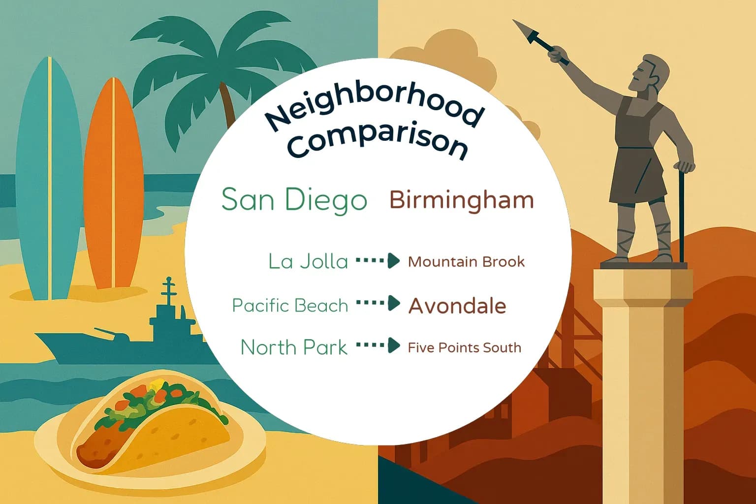 San Diego vs Birmingham Neighborhood Comparison