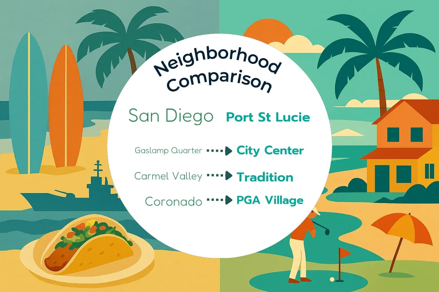 San Diego vs Port St. Lucie Neighborhood Comparison