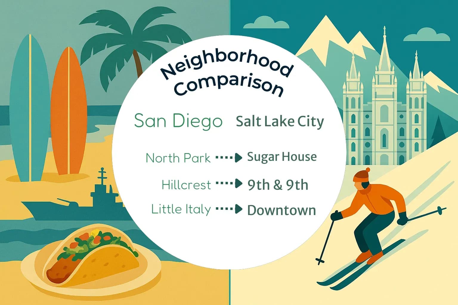 San Diego vs Salt Lake City Neighborhood Comparison
