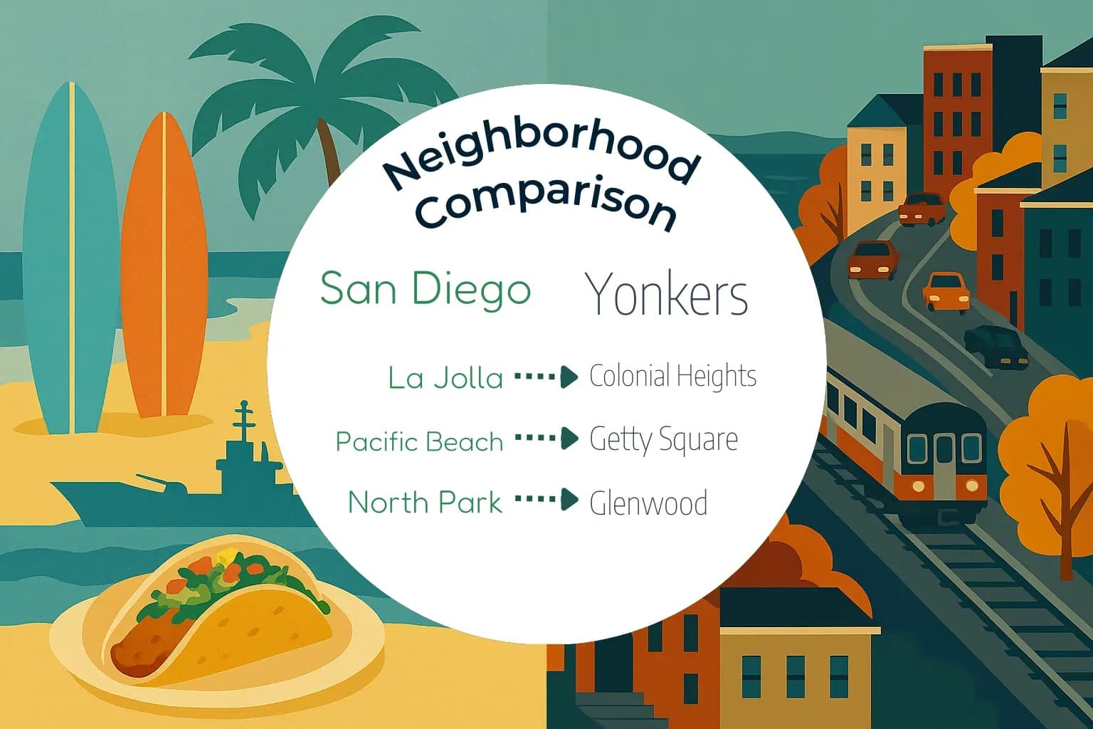 San Diego vs Yonkers Neighborhood Comparison