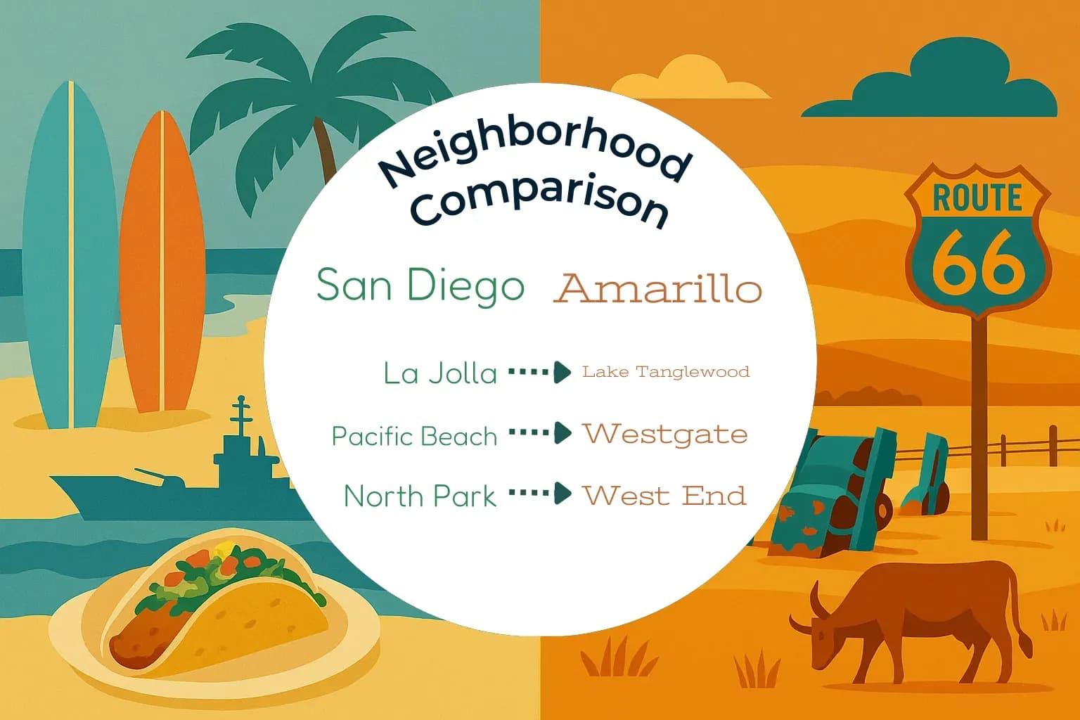 San Diego vs Amarillo Neighborhood Comparison