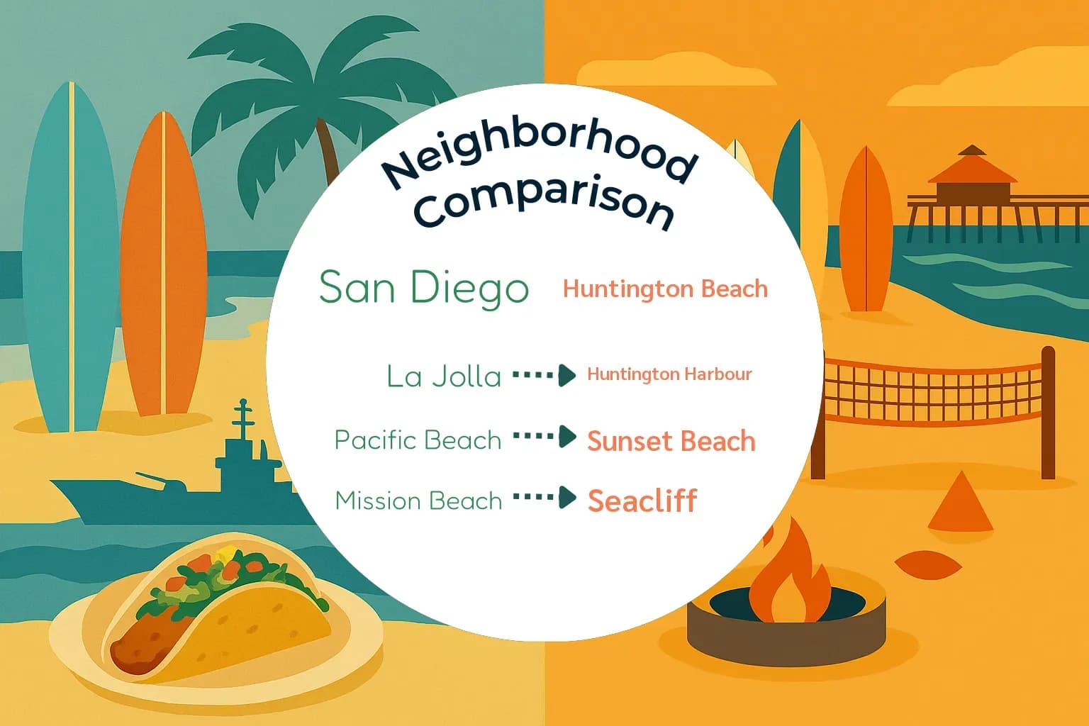 San Diego vs Huntington Beach Neighborhood Comparison