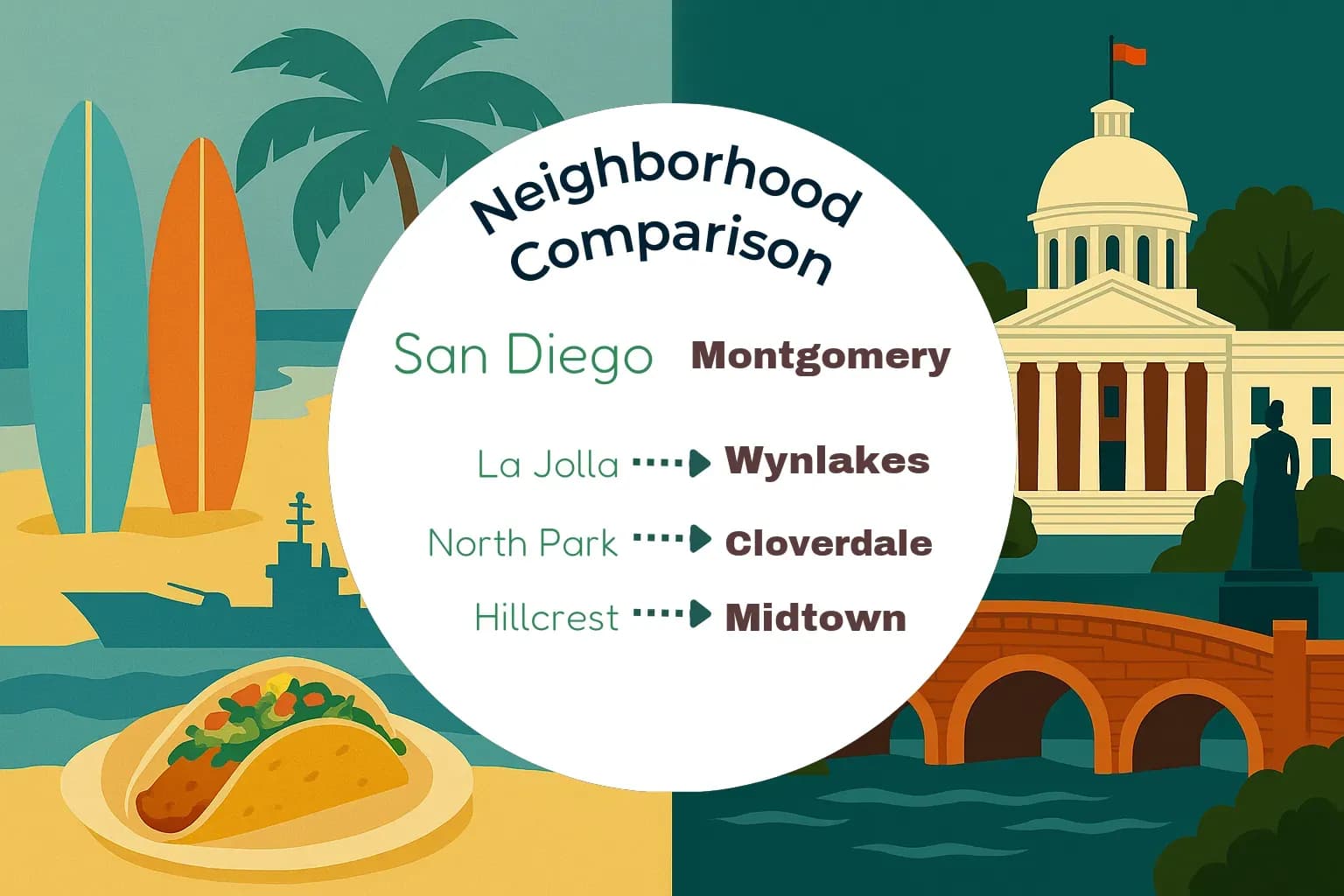 San Diego vs Montgomery Neighborhood Comparison