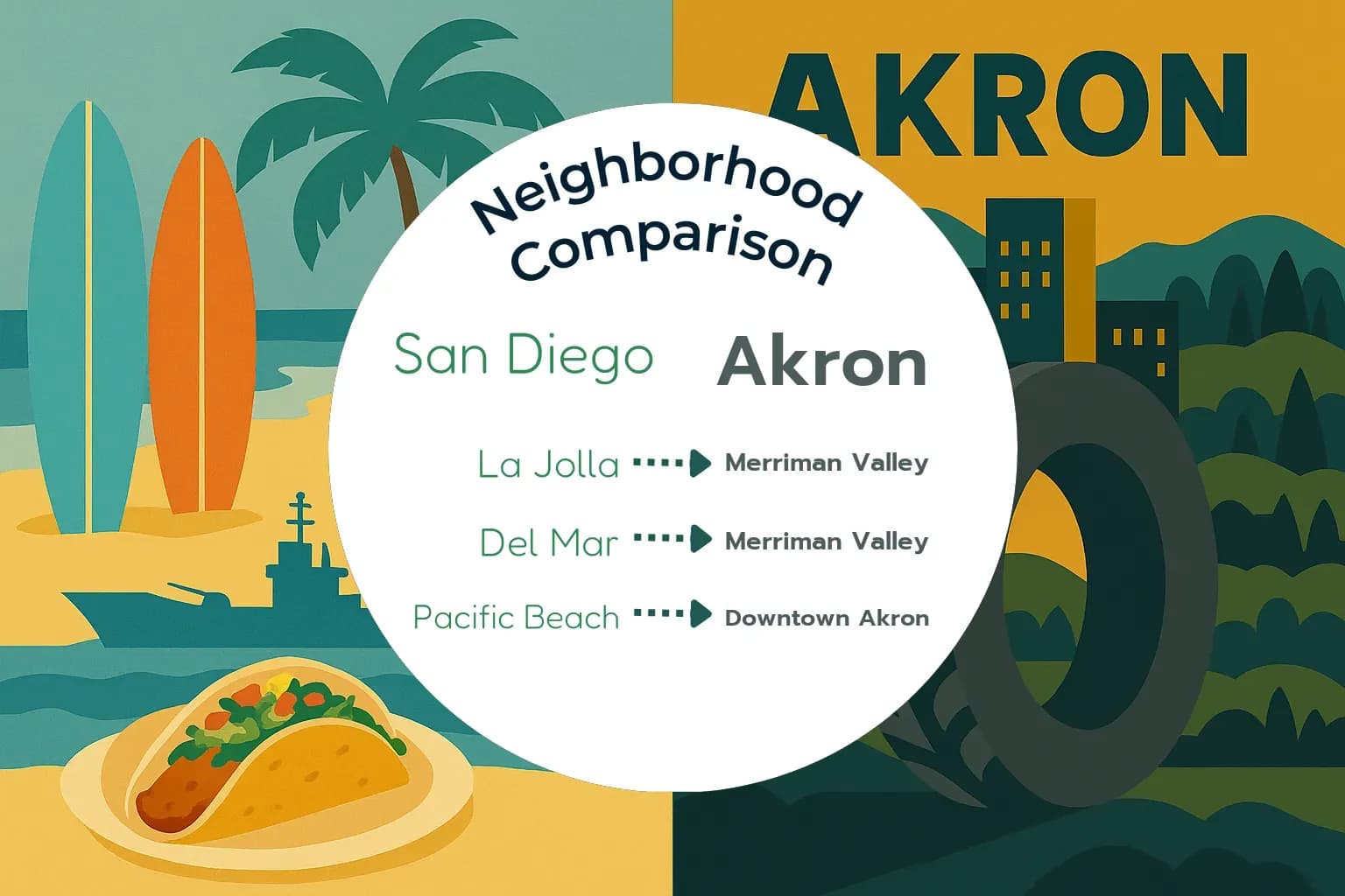 San Diego vs Akron Neighborhood Comparison