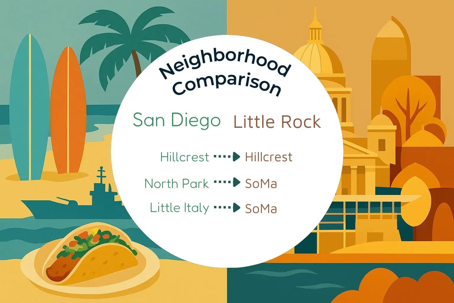 San Diego vs Little Rock Neighborhood Comparison