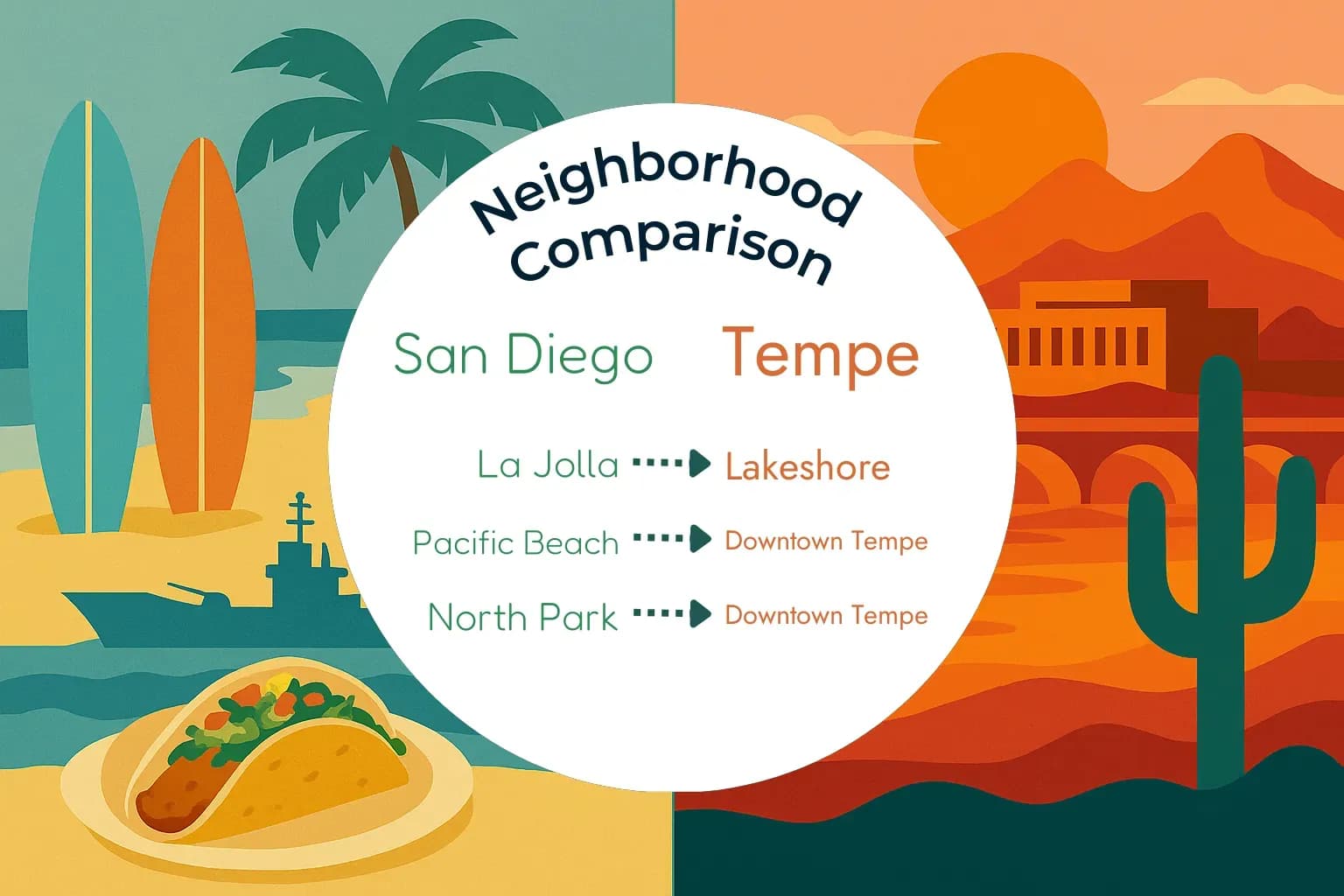 San Diego vs Tempe Neighborhood Comparison