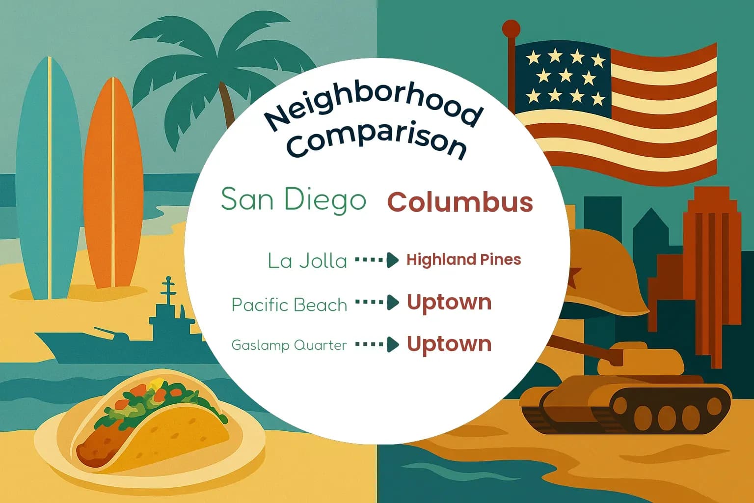 San Diego vs Columbus Neighborhood Comparison